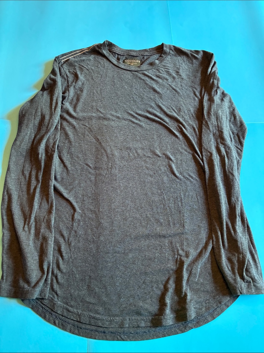 Goodlife Long Sleeve large Crew Neck Shirt - blue